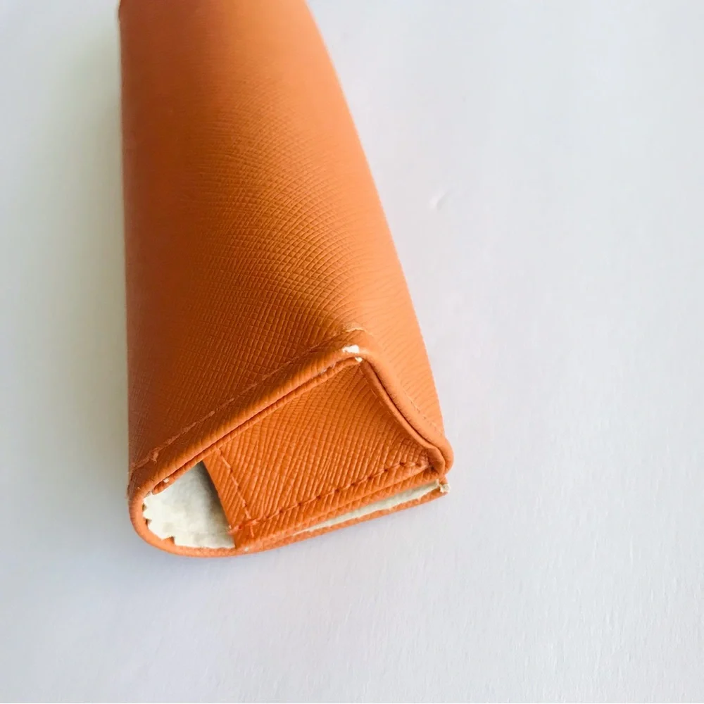 TORY BURCH Orange Leather Sunglasses/Eyeglasses Case